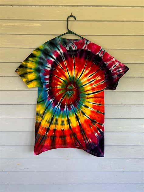 Rainbow Spiral Tie Dye Tie Dye Ice Dye Size Large Hippie Clothes