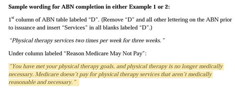 Medicare Abn Form Physical Therapist In Private Practice