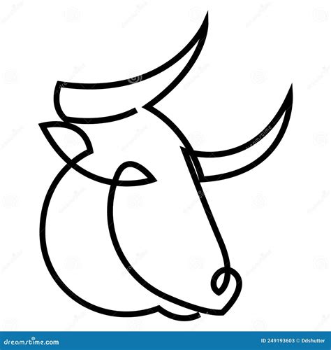 Desenho De Uma Linha Em Taurus Zodiafragma Astrol Gico Contorno Do