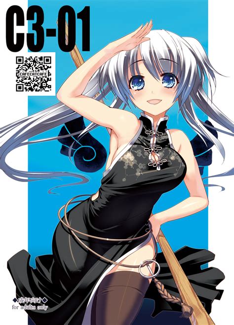 The Big Imageboard Tbib Armpits Black Legwear Blue Eyes Blush China Dress Chinese Clothes