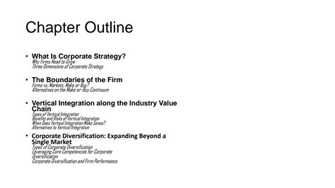 Solution Corporate Strategy Vertical Integration And Diversification