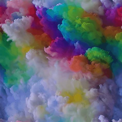 Intricate Detail Rainbow Cotton Candy Clouds · Creative Fabrica