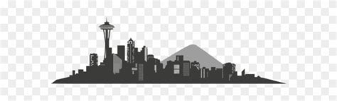 Seattle Skyline Silouette - Seattle Skyline Silhouette Png, Transparent ...