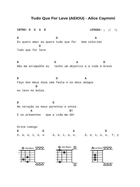 Letra De Alice Caymmi Tudo O Que For Leve