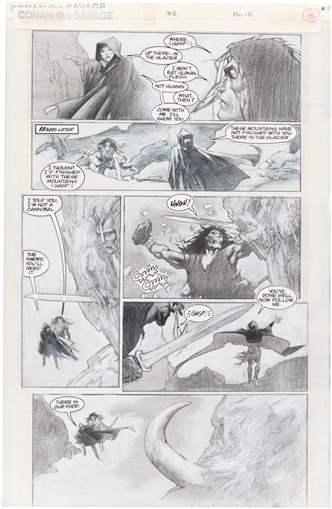 Hake S Conan The Savage Comic Book Page Original Art By Val Mayerik