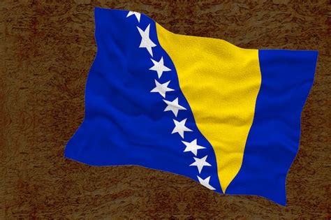 Bandera Nacional Ofbosnia Y Herzegovina Fondo Con La Bandera De Bosnia