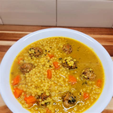 Meatball And Couscous Soup Homemade On A Weeknight