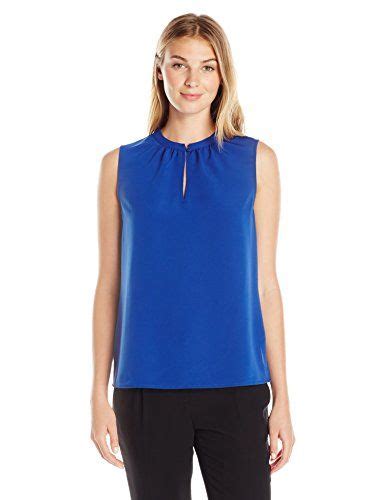 Amazon Brand Lark Ro Women S Single Button Sleeveless Top Fashion