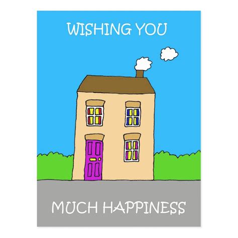 Happy New Home Fun Cartoon House Postcard | Zazzle | Cartoon house ...