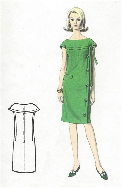 1960s Vintage VOGUE Sewing Pattern B34 DRESS 1057 By Pierre Cardin