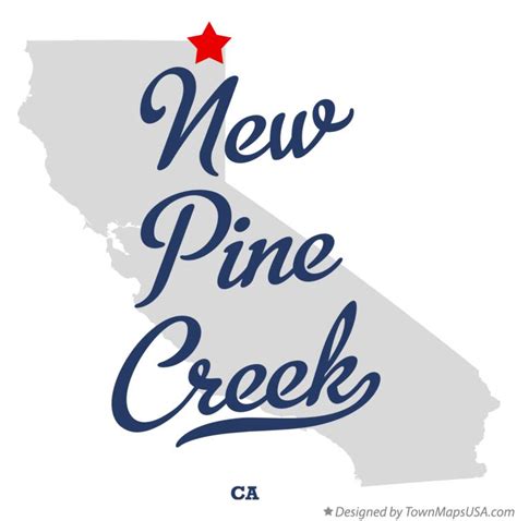 Map of New Pine Creek, CA, California