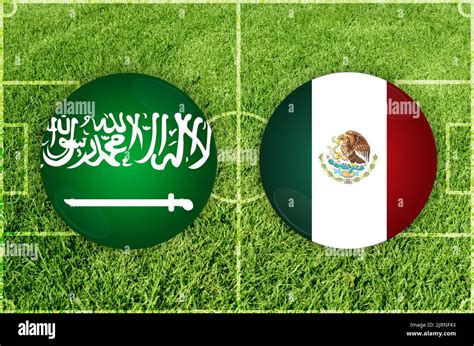 Ilustración para el partido de fútbol Arabia Saudí contra México