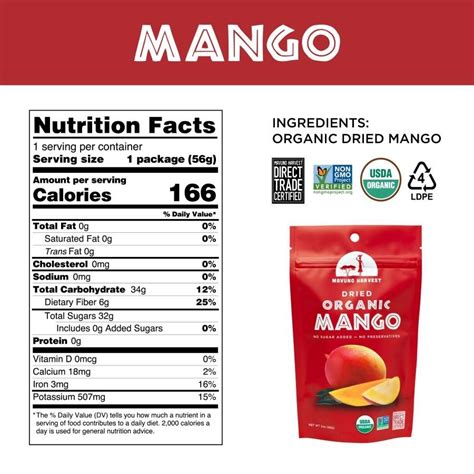 Mavuno Harvest Organic Dried Fruit Mango 2oz | Empaques