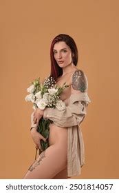 Sexy Nude Woman Bouquet Flowers On Stock Photo Shutterstock