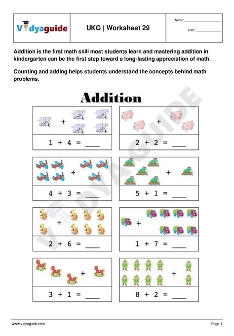 Ukg Worksheet Maths