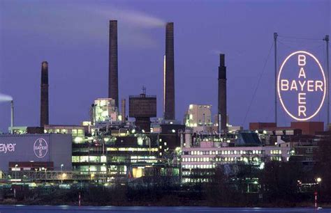 Chemical Plant And Headquarters Of BAYER In Leverkusen On The Bank Of