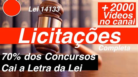 Lei 14133 Lei Das Licitações E Contratos Completa Atualizada Youtube