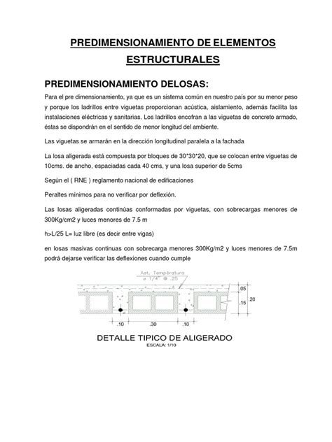 Predimensionamiento De Elementos Estructurales Pdf