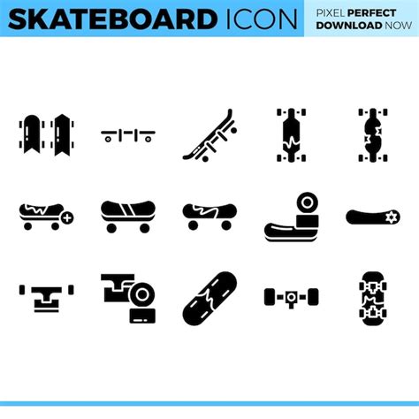 Premium Vector Vector Skateboard Icon Set