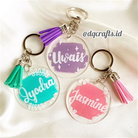 Jual Gantungan Kunci Nama Custom Akrilik Keychain Akrilik Nama Custom