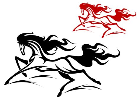 Running horse tattoo 11017204 Vector Art at Vecteezy