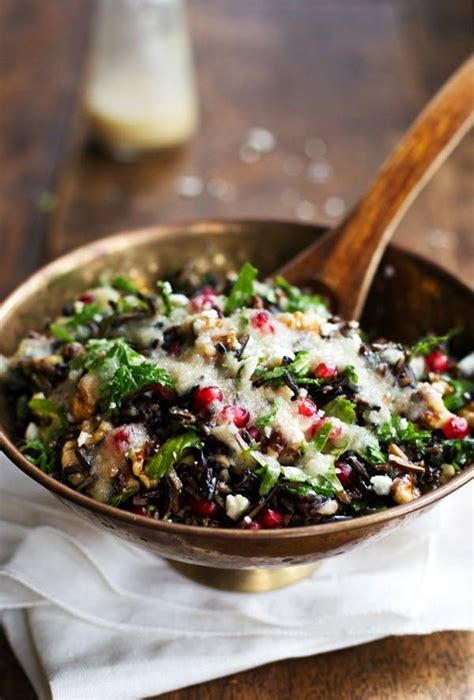 Pomegranate Kale And Wild Rice Salad With Walnuts And Feta Recipe