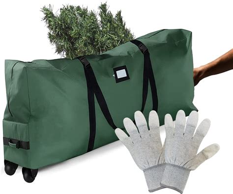 Skywee Christmas Tree Storage Bag Fits 6 9 Ft Trees Durable Handles And Wheels For Transport