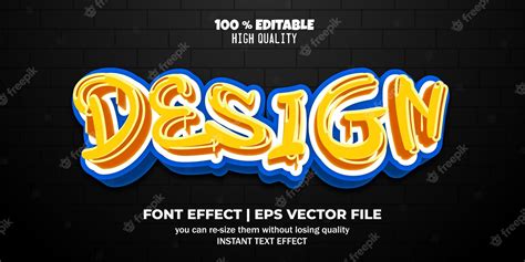 Premium Vector Design Graffiti Art Style Logo Editable Text Effect