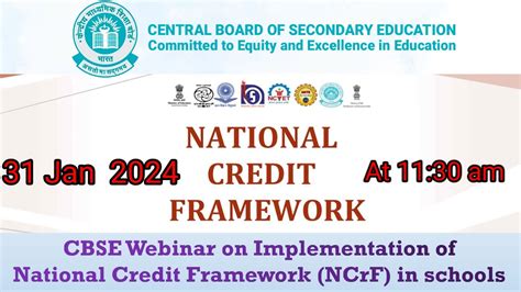 Cbse Webinar On Implementation Of National Credit Framework Ncrf