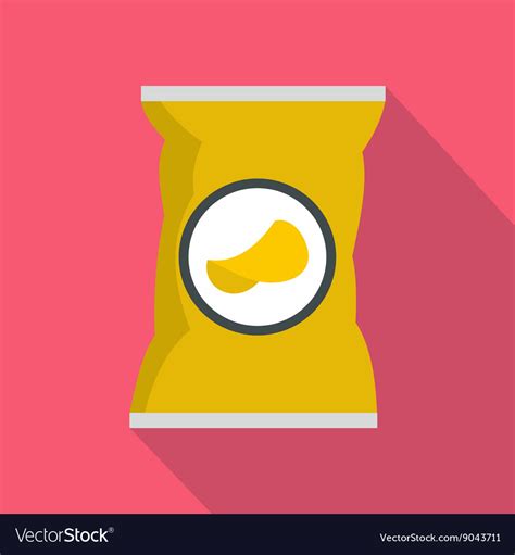 Potato Chips Bag Icon Flat Style Royalty Free Vector Image