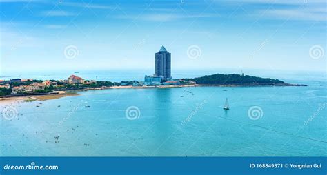 Beaches in Qingdao, China stock image. Image of boat - 168849371