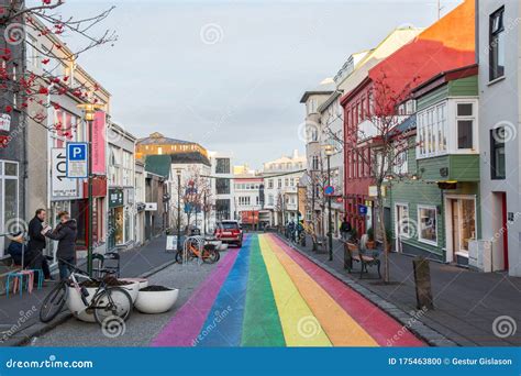 Skolavordustigur Street in City Center of Reykjavik, the Capital of ...