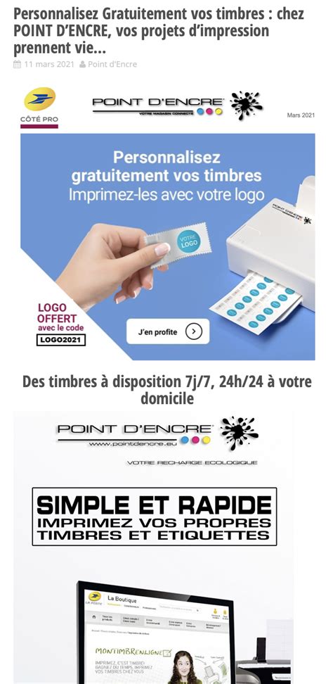 Personnalisez Gratuitement Vos Timbres Chez Point Dencre Vos