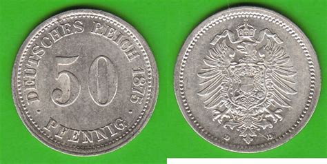 Kaiserreich 50 Pfennig 1875 D hübsch EF MA Shops