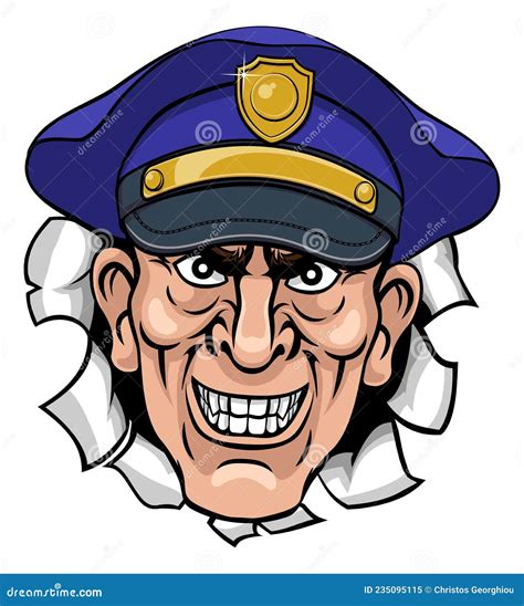 Policier Officier De Police Qui Publie Des Dessins Animés Illustration