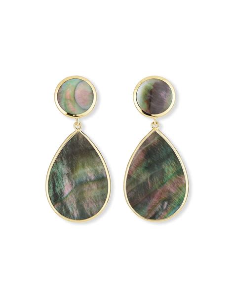 Ippolita Double Drop Clip Earrings In 18k Gold Mother Of Pearl