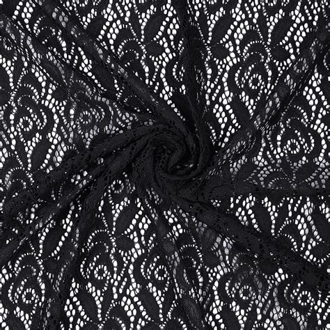 Купить Ткань гипюр стрейч арт.SZ031636 160г/м² ш.150см, цв.черный, уп ...