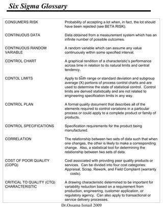 Six Sigma Glossary PDF