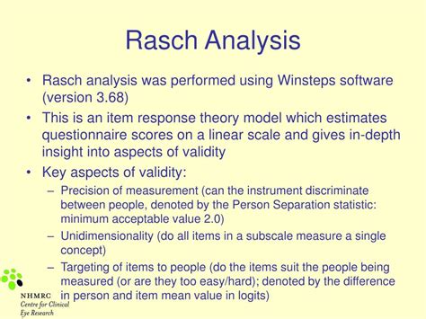 Ppt The Refractive Status And Vision Profile Rasch Analysis Of