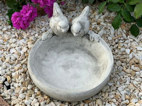 Bowl With Bird Outdoor Sculpture Decorative Bowl Backyard Etsy