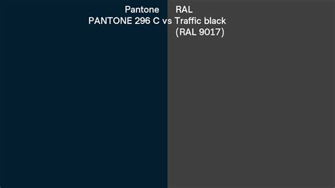 Pantone 296 C Vs RAL Traffic Black RAL 9017 Side By Side Comparison