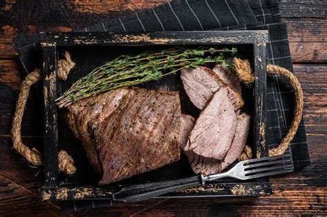 Premium Photo Grilled Tri Tip Steak Sirloin Bottom Beef In A Tray