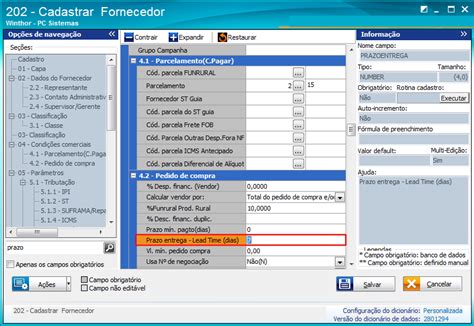 WINT Como Funciona A Data De Entrega Da Aba Parcela Na Rotina 220