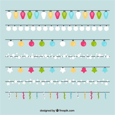 Set de luces navideñas de diferentes formas Vector Gratis