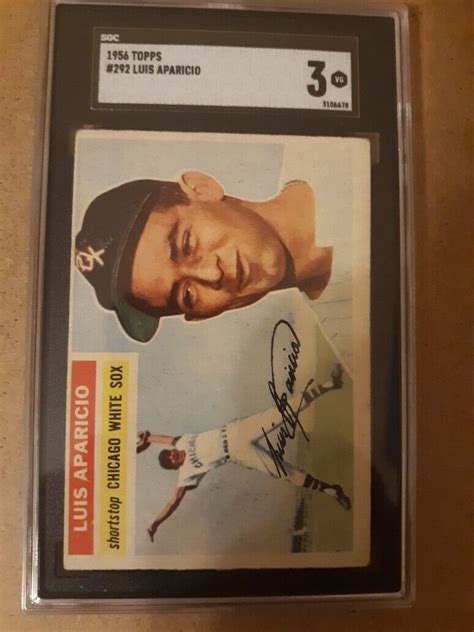 Topps Luis Aparicio Chicago White Sox Rc Rookie Hof Sgc Vg