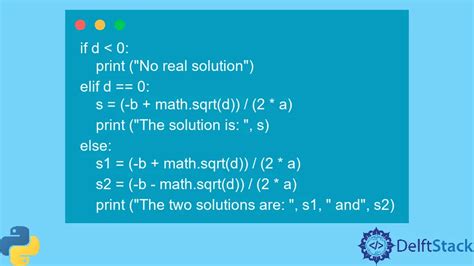 How To Solve Quadratic Equations In Python Delft Stack