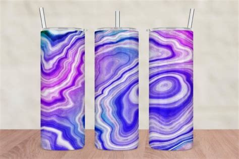 Blue Purple Glitter Tumbler Sublimation Graphic By Sha Designs