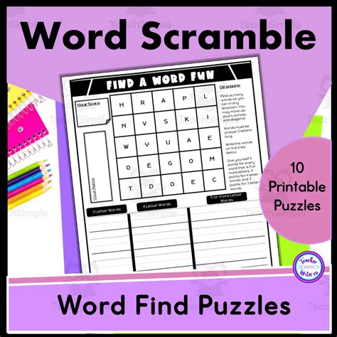 Word Scramble Game by Teach Simple