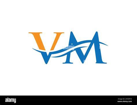 VM Logo design vector. Swoosh letter VM logo design. Initial VM letter linked logo vector ...