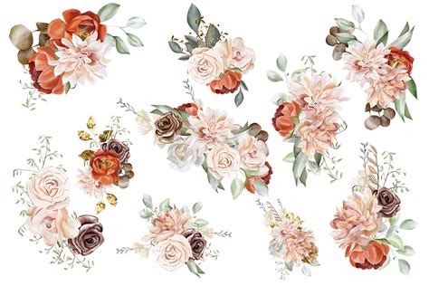 Watercolor fall floral collection on Behance